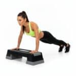 Step aerobic fitness reglabil 2 niveluri, PP, maxim 350 kg, 73x29x18 cm, negru gri Mob360 - imagine 9