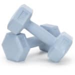 Set gantere hex 2x1 kg, bitum cu invelis rezistent PP, albastru deschis Mob360