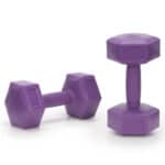 Set gantere hex 2x2 kg, bitum cu invelis rezistent PP, mov Mob360 - imagine 5