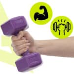 Set gantere hex 2x2 kg, bitum cu invelis rezistent PP, mov Mob360 - imagine 6