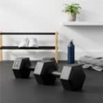 Set gantere hex 2x5 kg, bitum cu invelis rezistent PP, negru Mob360 - imagine 3