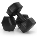 Set gantere hex 2x5 kg, bitum cu invelis rezistent PP, negru Mob360