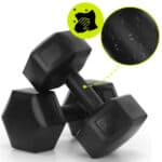 Set gantere hex 2x5 kg, bitum cu invelis rezistent PP, negru Mob360 - imagine 8