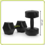 Set gantere hex 2x5 kg, bitum cu invelis rezistent PP, negru Mob360 - imagine 9