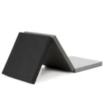 Saltea fitness pliabila 3 segmente, PVC si spuma EPE, 180x60x6 cm, negru si gri Mob360