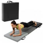 Saltea fitness pliabila 3 segmente, PVC si spuma EPE, 180x60x6 cm, negru si gri Mob360 - imagine 6
