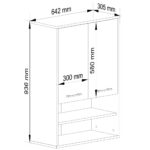 Dulap baie suspendat, cu 2 usi si 2 rafturi deschise, PAL 16 mm, 64x30x94 cm, stejar artisan Mob360 - imagine 5