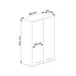 Dulap baie suspendat, cu 2 usi si 4 rafturi interioare, PAL 16 mm, 64x30x94 cm, stejar artisan Mob360 - imagine 3