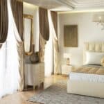 Comoda MOBI K-02 cu 2 sertare, PAL laminat 16 mm, 40x37x43 cm, casmir cu detalii aurii Mob360 - imagine 6