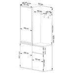 Set hol Entro cu oglinda, cuier si spatii de depozitare, PAL laminat 16 mm, 95x35x183 cm, stejar sonoma Mob360 - imagine 2