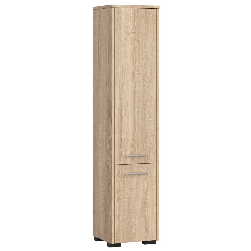 AK-38165656-5 Dulap baie tip coloana cu 2 usi si 5 rafturi, PAL laminat, 30x30x140 cm, stejar sonoma Mob360 - imagine 1