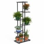 Suport pentru flori, metalic, cu 6 polite, structura verticala, 41x22x106 cm, negru Mob360 - imagine 5