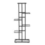 Suport pentru flori, metalic, cu 6 polite, structura verticala, 41x22x106 cm, negru Mob360