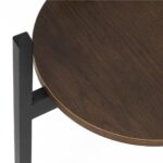 Suport metalic pentru floare, cu polita rotunda din MDF, 32x32x43 cm, negru Mob360 - imagine 4