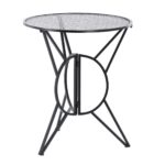 Set mobilier gradina metalic Susan, masa 60x60 cm si 2 scaune 50x40x94 cm, stil vintage, negru mat Mob360 - imagine 4