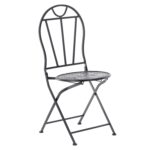 Set mobilier gradina metalic Susan, masa 60x60 cm si 2 scaune 50x40x94 cm, stil vintage, negru mat Mob360 - imagine 3