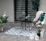 Set mobilier gradina metalic Madison, masa 60x60x70 cm si 2 scaune 40x40x94 cm, stil vintage, bronz Mob360 - imagine 2