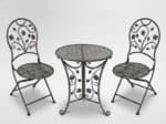 Set mobilier gradina metalic Madison, masa 60x60x70 cm si 2 scaune 40x40x94 cm, stil vintage, bronz Mob360 - imagine 7