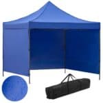 Pavilion pliabil gradina 3x3 m cu acoperis impermeabil si 3 pereti laterali, structura metalica, inaltime reglabila, albastru Mob360 - imagine 6