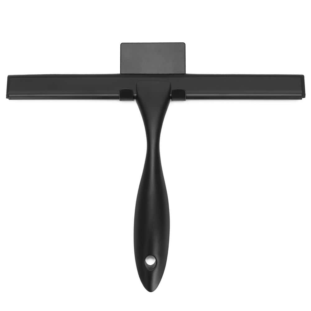 HA1115-13 Racleta pentru baie din inox cu suport adeziv, lama 25 cm, finisaj mat negru Mob360 - imagine 1