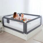 Bariera de siguranta pentru pat, protectie copii, 158 cm, reglabila pe inaltime 75-95 cm, gri Mob360 - imagine 4