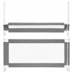Bariera de siguranta pentru pat, protectie copii, 158 cm, reglabila pe inaltime 75-95 cm, gri Mob360 - imagine 9