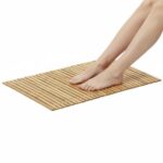 Covor antiderapant din bambus pentru baie, lamele orizontale, 50x80 cm, maro natur Mob360 - imagine 4