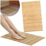 Covor antiderapant din bambus pentru baie, lamele orizontale, 50x80 cm, maro natur Mob360 - imagine 6