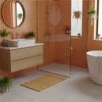 Covor antiderapant din bambus pentru baie, lamele orizontale, 50x80 cm, maro natur Mob360 - imagine 8