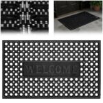 Covor de cauciuc perforat pentru intrare, PVC antiderapant, Welcome, 45x75 cm, negru Mob360 - imagine 3