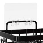 Set 5 polite metalice pentru dus cu montaj autoadeziv, inox, negru mat Mob360 - imagine 7