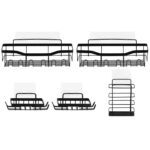Set 5 polite metalice pentru dus cu montaj autoadeziv, inox, negru mat Mob360