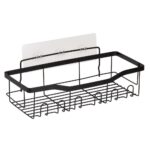 Set 5 polite metalice pentru dus cu montaj autoadeziv, inox, negru mat Mob360 - imagine 6