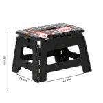 Scaun inaltator multifunctional tip scara, antiderapant, 22 cm, maxim 150 kg, negru Mob360 - imagine 4