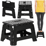 Scaun inaltator multifunctional tip scara, antiderapant, 22 cm, maxim 150 kg, negru Mob360 - imagine 8