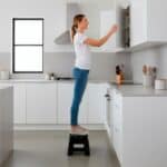 Scaun inaltator multifunctional tip scara, antiderapant, 22 cm, maxim 150 kg, negru Mob360 - imagine 9