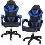 Scaun birou pentru gaming, ergonomic, suport lombar si tetiera, 114-123x55x50 cm, negru si albastru Mob360 - imagine 5