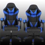 Scaun birou pentru gaming, ergonomic, suport lombar si tetiera, 114-123x55x50 cm, negru si albastru Mob360 - imagine 9