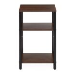 Noptiera cu 3 rafturi din PAL si cadru metalic, 35x31x59 cm, maro inchis Mob360 - imagine 8