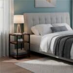 Noptiera cu 3 rafturi din PAL si cadru metalic, 35x31x59 cm, maro inchis Mob360 - imagine 9