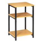 Noptiera cu 3 rafturi din PAL si cadru metalic, 35x31x59 cm, maro natur Mob360