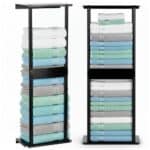 Raft metalic pentru prosoape, structura cu finisaj mat, accesorii montaj incluse, 31x15x77 cm, negru Mob360 - imagine 4