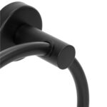 Suport metalic tip inel pentru prosop, inox cu finisaj mat, diametru 17 cm, accesorii montaj incluse, negru Mob360 - imagine 6