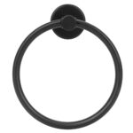 Suport metalic tip inel pentru prosop, inox cu finisaj mat, diametru 17 cm, accesorii montaj incluse, negru Mob360 - imagine 2