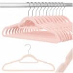 Set de 20 de umerase pentru haine, din velur, cu carlig rotativ, 45x23 cm, roz Mob360 - imagine 4