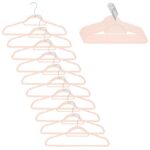 Set de 20 de umerase pentru haine, din velur, cu carlig rotativ, 45x23 cm, roz Mob360