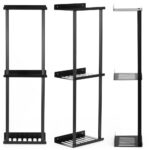 Raft metalic pentru prosoape, structura cu finisaj mat, accesorii montaj incluse, 25x16x76 cm, negru Mob360 - imagine 5