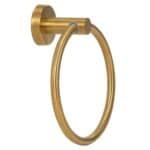 Suport metalic tip inel pentru prosop, inox cu finisaj lucios, diametru 17 cm, accesorii montaj incluse, auriu Mob360