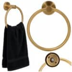 Suport metalic tip inel pentru prosop, inox cu finisaj lucios, diametru 17 cm, accesorii montaj incluse, auriu Mob360 - imagine 4