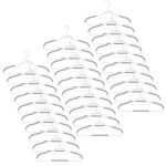 Set de 30 de umerase antiderapante pentru haine, din PE, cu carlig metalic rotativ, 41 cm, alb si gri Mob360 - imagine 2